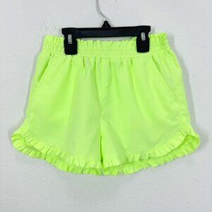 Crewcuts J. Crew Kids Girls Size 10 Neon Vibrant Lime Green Ruffle Pull On Short